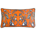 Wylder Tropics Wild Mirrored Creatures Print Velvet Piped Edge Cushion Cover