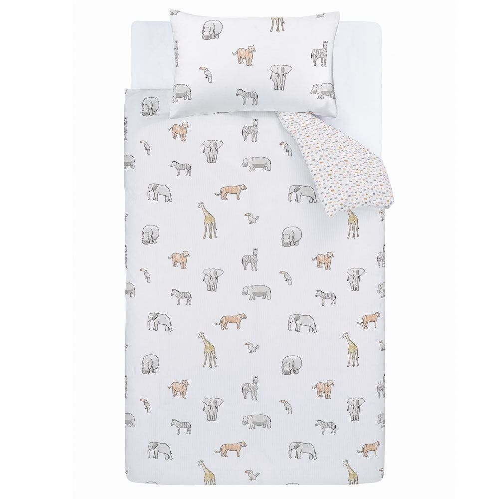 Bianca Kids Zoo Animals 100% Cotton Reversible Duvet Cover Set