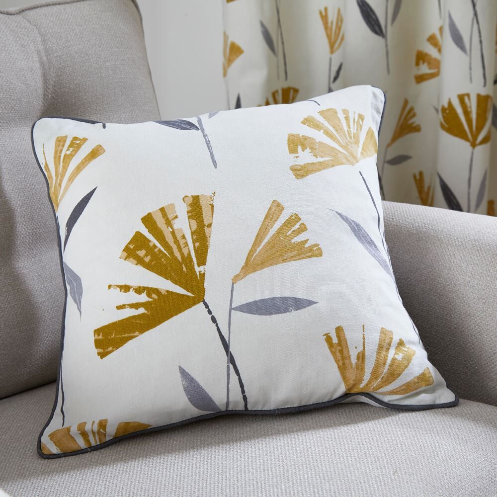 Fusion Dacey Contemporary Floral Print 100% Cotton Piped Edge Cushion Cover