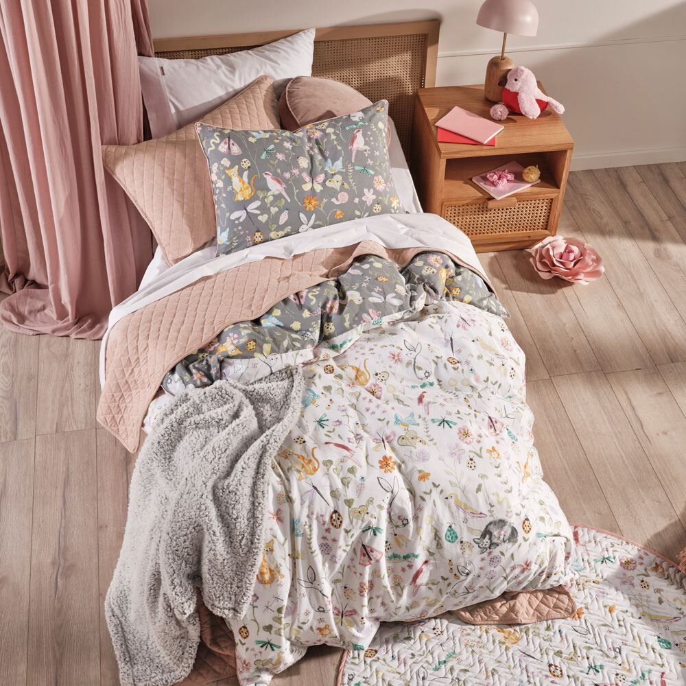 Linen House Kids Garden Friends Print 100% Cotton Duvet Cover Set