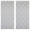 Catherine Lansfield Damask Jacquard Embellished Lined Eyelet Curtains, Silver, 66 x 90 Inch
