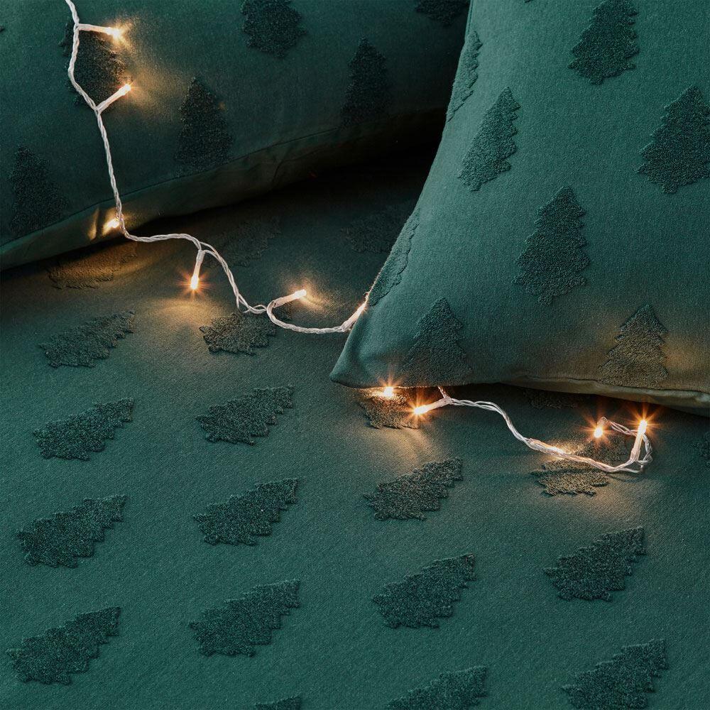 The Linen Yard Christmas Tufted Tree 100% Cotton Duvet Cover Set