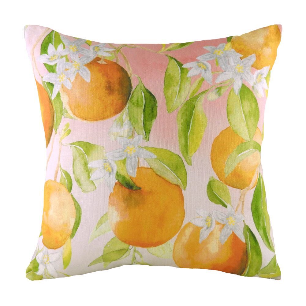 Evans Lichfield Fruit Oranges Watercolour Print Cushion Cover, Multi, 43 x 43 Cm