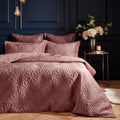 Paoletti Palmeria Embroidered Faux Velvet Quilted Duvet Cover Set
