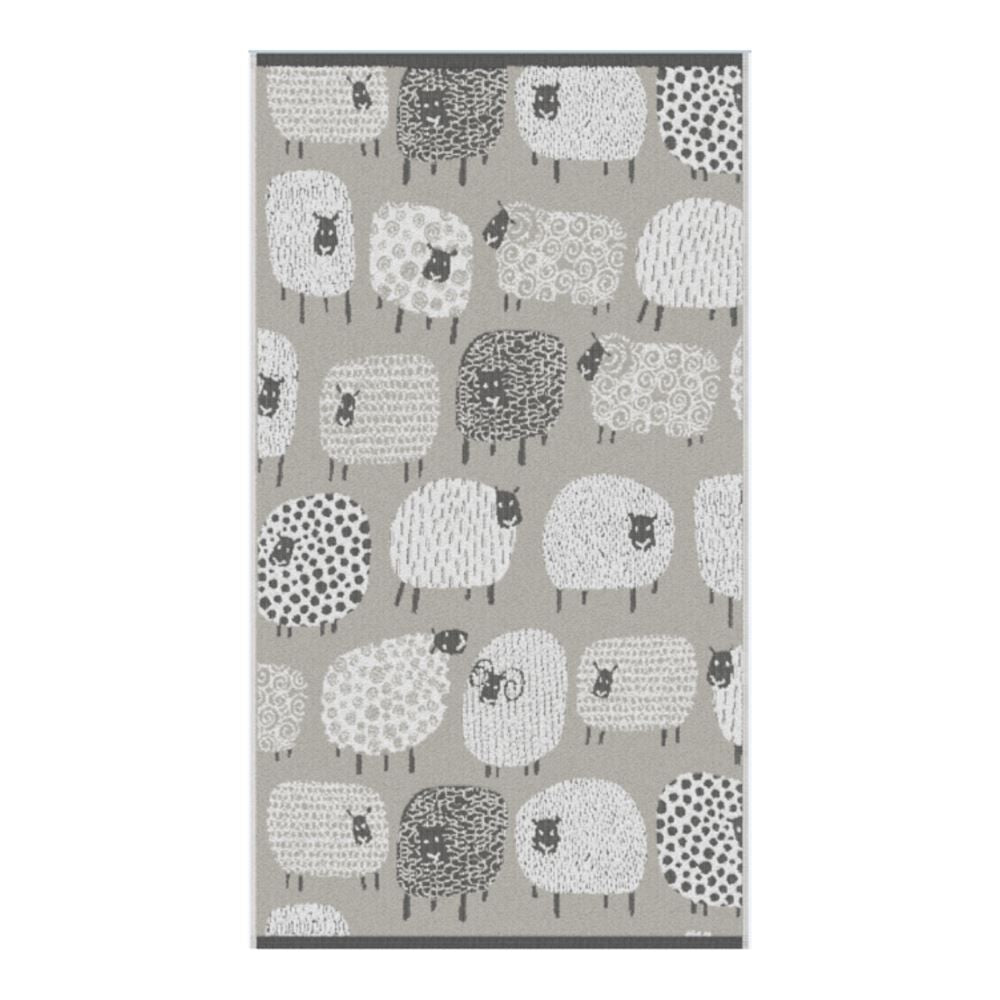 Fusion Dotty Sheep Jacquard 100% Cotton 550gsm Hand Towel, Natural