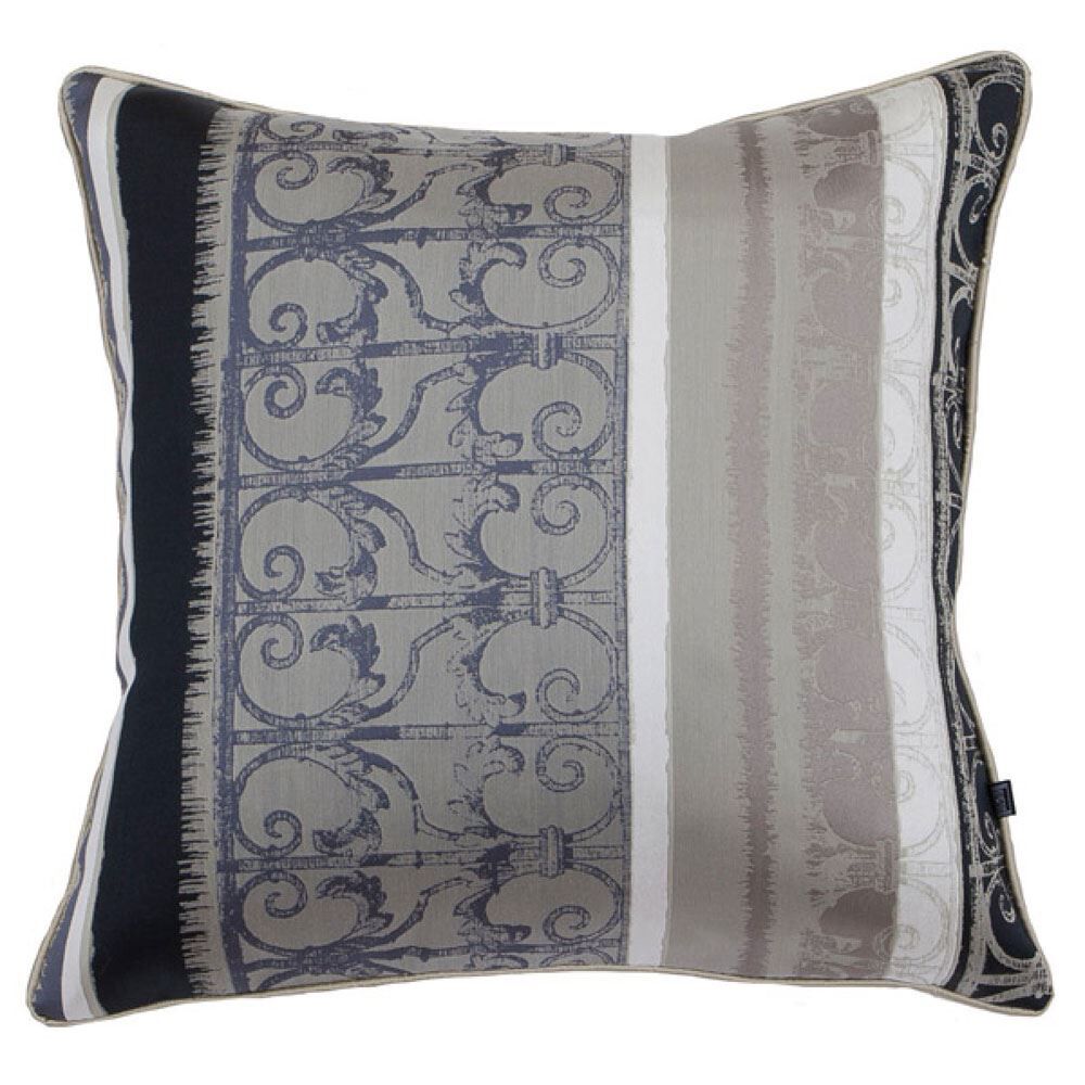 Scatter Box Carnival Satin Feather Filled Cushion, Black/Ivory, 43 x 43 Cm
