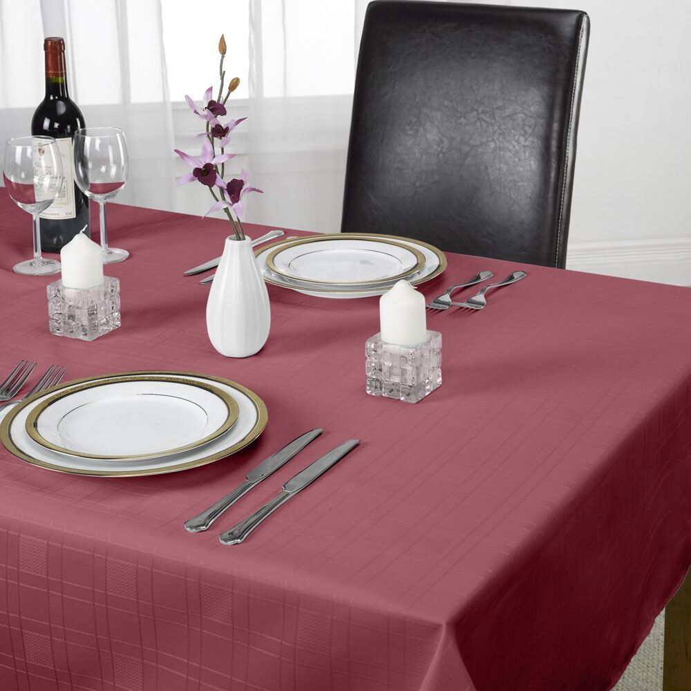 Emma Barclay Chequers Tablecloth, Wine, 70 x 108 Inch