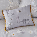 Catherine Lansfield Bee Happy Pom Pom Tasselled Filled Cushion, Grey, 30 x 40 Cm