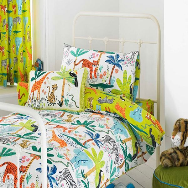 Little Big Cloud Jungletastic Print Reversible Duvet Cover Set, Multi