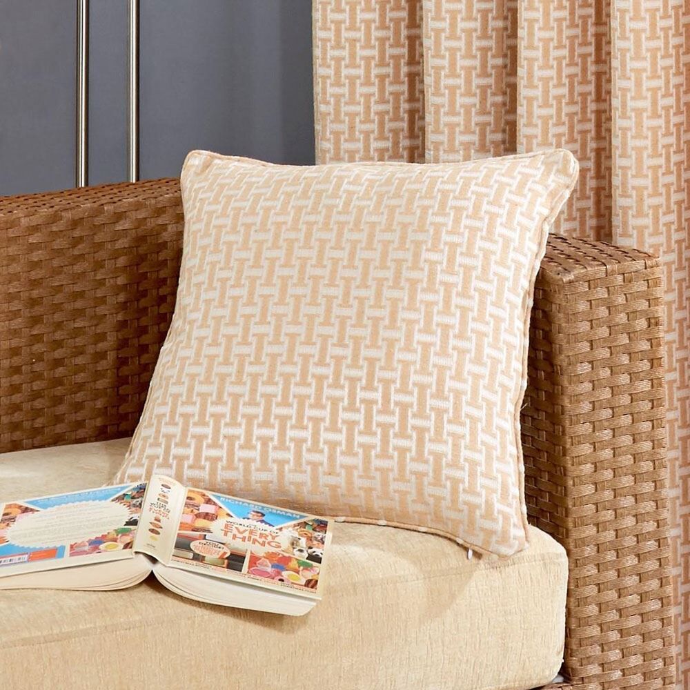 Alan Symonds Balmoral Faux Wool Yarn Piped Edge Cushion Cover, Ochre, 45 x 45 Cm