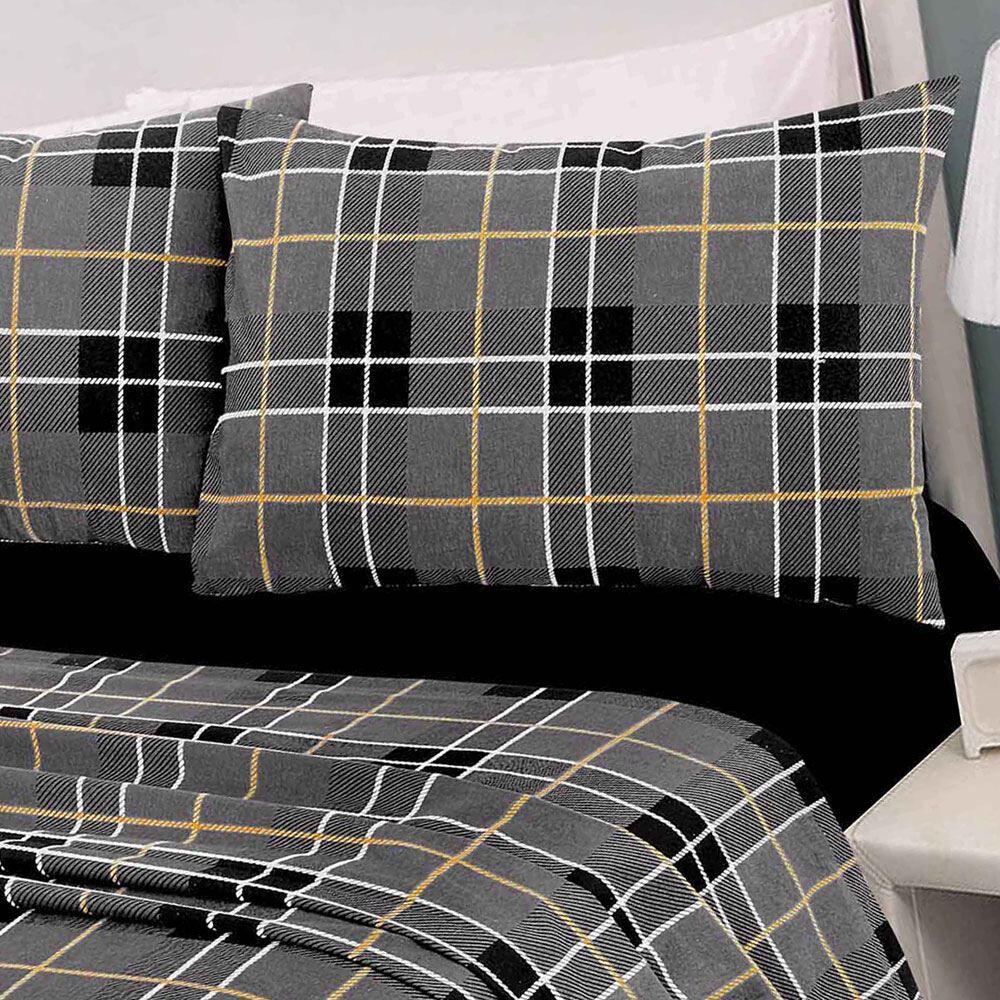 Night Zone Tartan Check Thermal 100% Brushed Cotton Flannelette Sheet Set