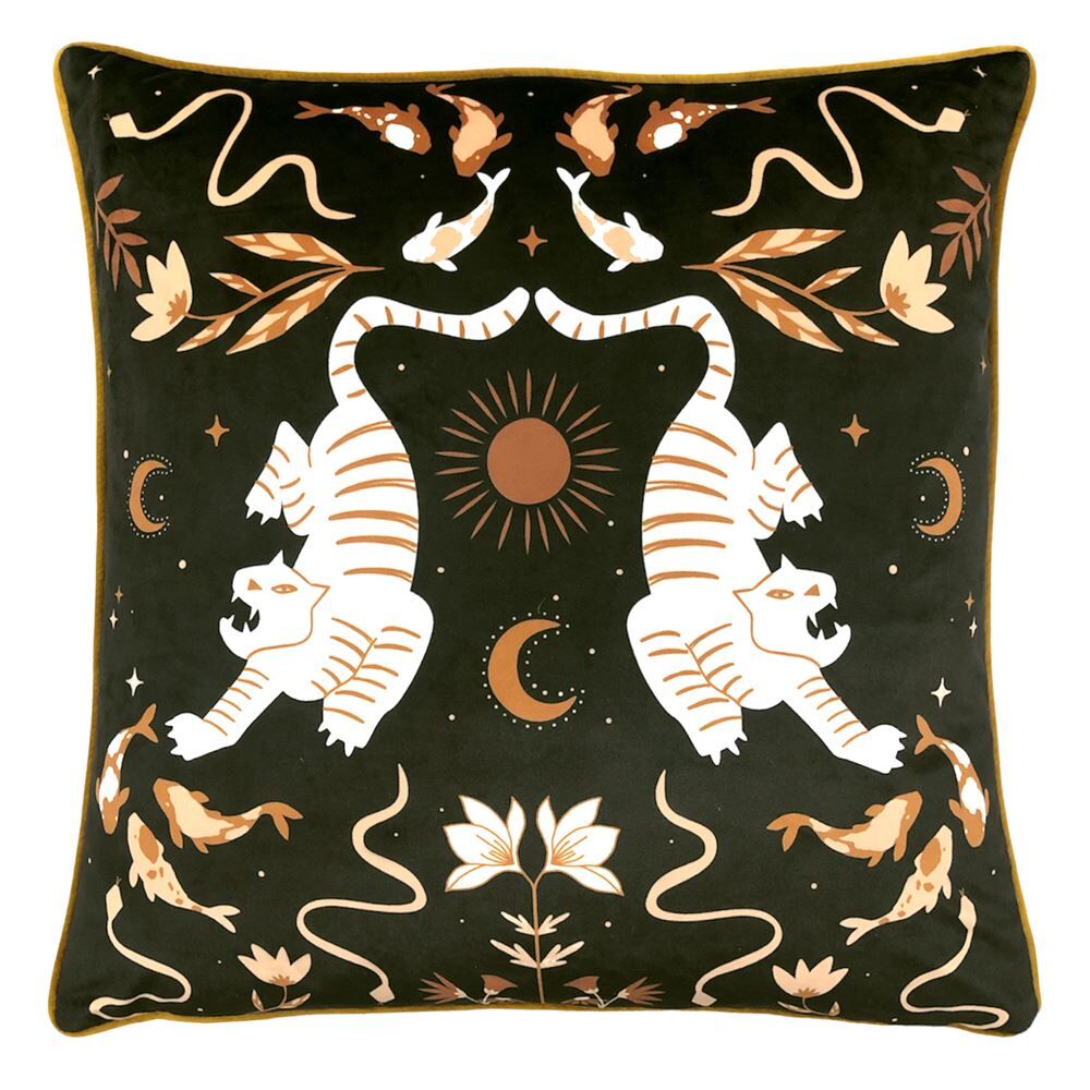 Furn Tiger Fish Piped Edge Cushion Cover, Multi, 50 x 50 Cm