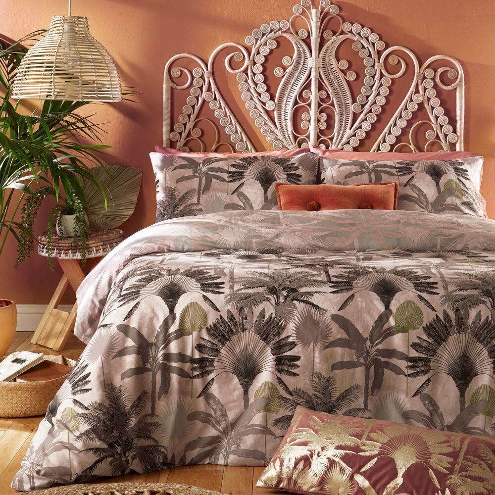 Furn Malaysian Palm Tree Print Reversible Duvet Cover Set