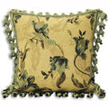 Paoletti Garda Chenille Jacquard Woven Tasselled Cushion Cover, Green, 58 x 58 Cm