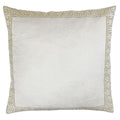 Riva Paoletti Apollo Geometric Embroidered Faux Velvet Cushion Cover, Ivory/Gold, 50 x 50 Cm