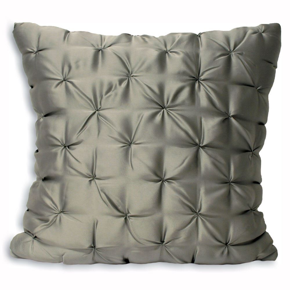 Riva Home Limoges Textured Diamond Faux Silk Cushion Cover, Grey, 55 x 55 Cm