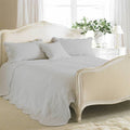 Paoletti Toulon Floral Woven 100% Cotton Quilted Bedspread, Grey, Single