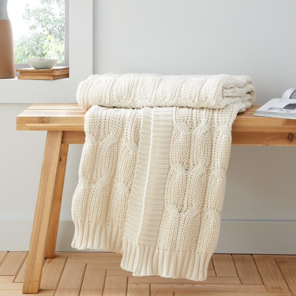 Catherine Lansfield Chunky Marl Knit Cosy Throw
