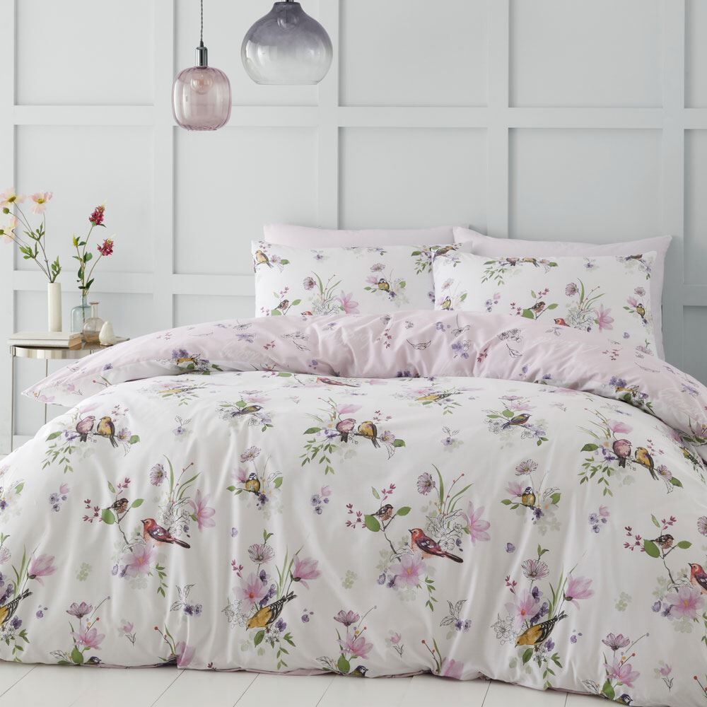Catherine Lansfield Songbird Reversible Easy Care Duvet Cover Set