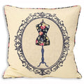 Paoletti Victoria Manequin Applique 100% Cotton Cushion Cover, 45 x 45 Cm