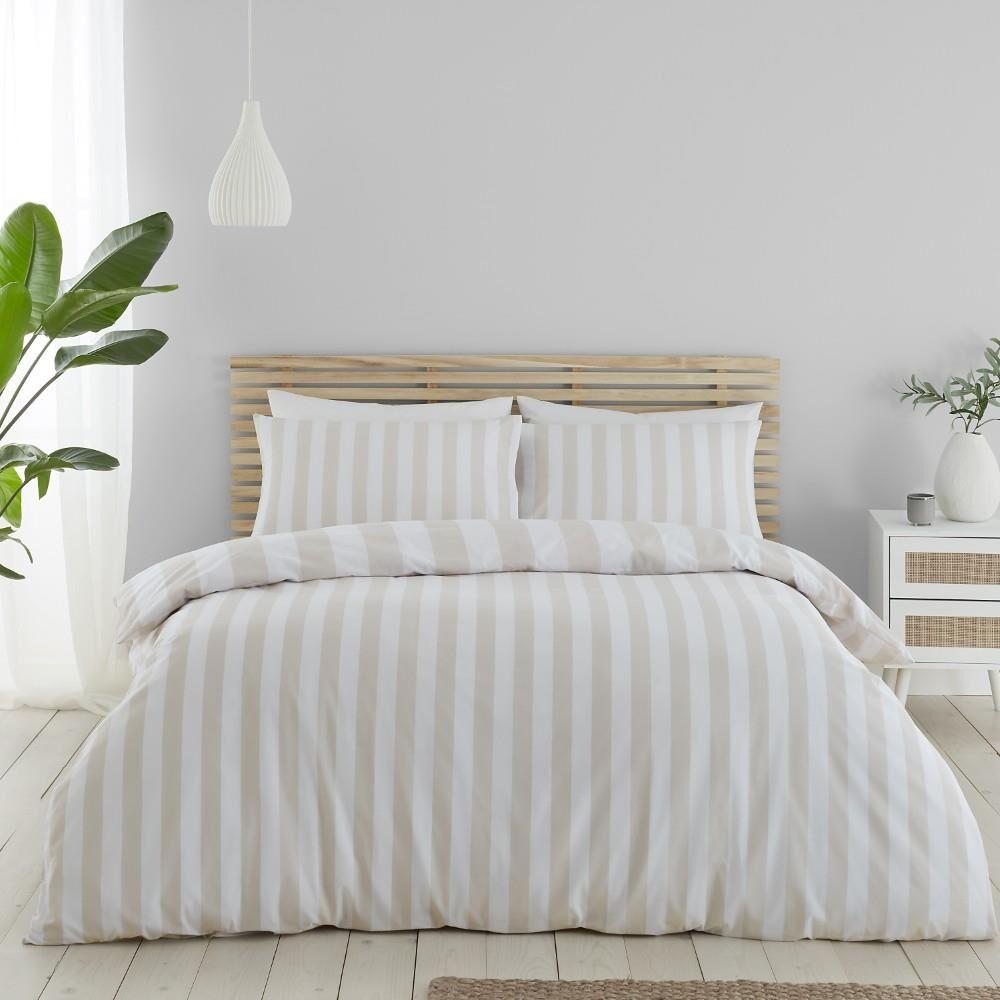 Catherine Lansfield Cove Stripe Reversible Duvet Cover Set