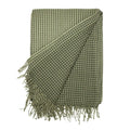 Furn Rowan Knitted Woven Waffle Fringed Throw