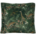 Evans Lichfield Manyara Leopard Faux Velvet Oxford Border Cushion Cover, Multi, 50 x 50 Cm