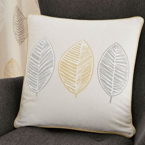 Fusion Skandi Leaf 100% Cotton Piped Cushion Cover