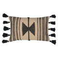 Furn Sagar Stitched Geometric 100% Cotton Tasselled Cushion Cover
