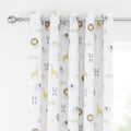 Catherine Lansfield Roarsome Animals Print Lined Blackout Eyelet Curtains, Natural, 66 x 72 Inch