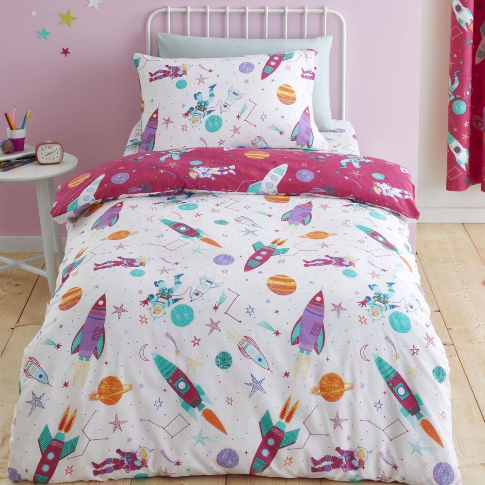 Bedlam Kids Super Sonic Cosmic Print Glow In The Dark Duvet Cover Set