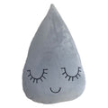 Little Furn Sleepy Rain Drop Shaped Faux Velvet Filled Cushion, Grey, 39 x 24 Cm