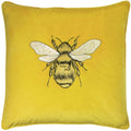 Paoletti Hortus Bee Embroidered Velvet Piped Edge Cushion Cover