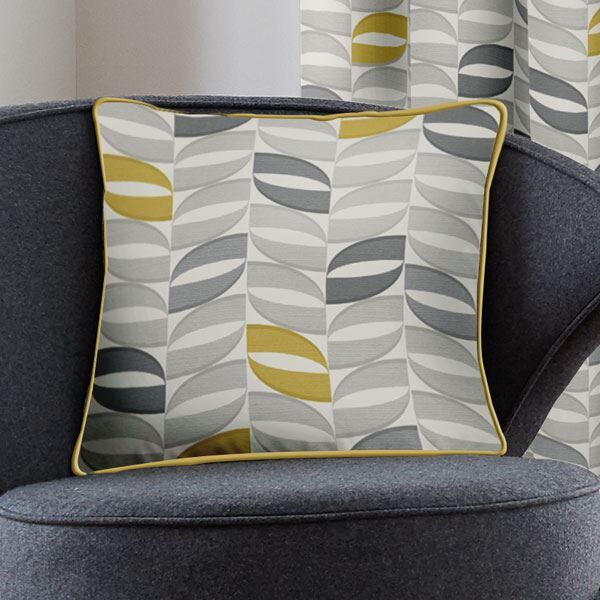 Fusion Copeland Geometric 100% Cotton Piped Filled Cushion, 43 x 43 Cm
