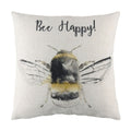 Evans Lichfield Bee Happy Watercolour Print Cushion Cover, White, 43 x 43 Cm
