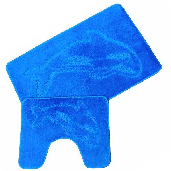 Night Zone Dolphin Nonslip Bath Mat & Pedestal Mat Set