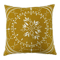 Furn Mandala Traditional Embroidered Cushion Cover, Ochre, 45 x 45 Cm