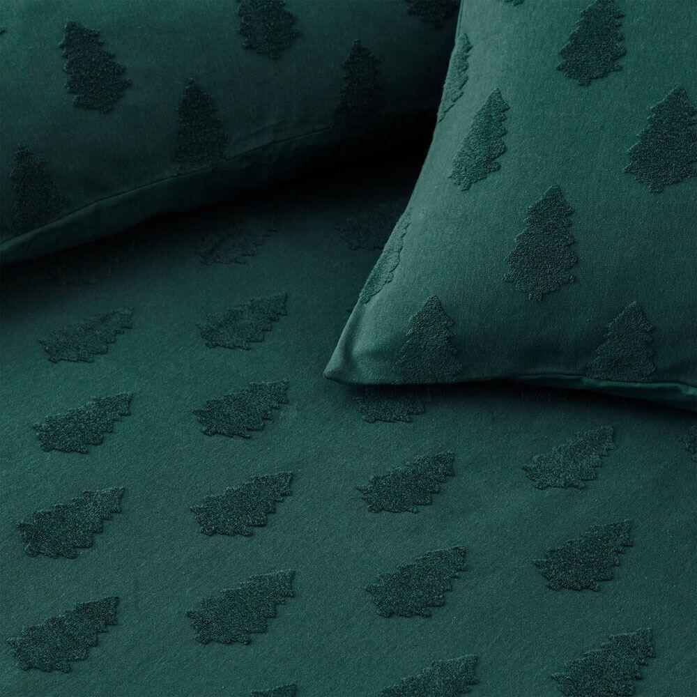 The Linen Yard Christmas Tufted Tree 100% Cotton Duvet Cover Set