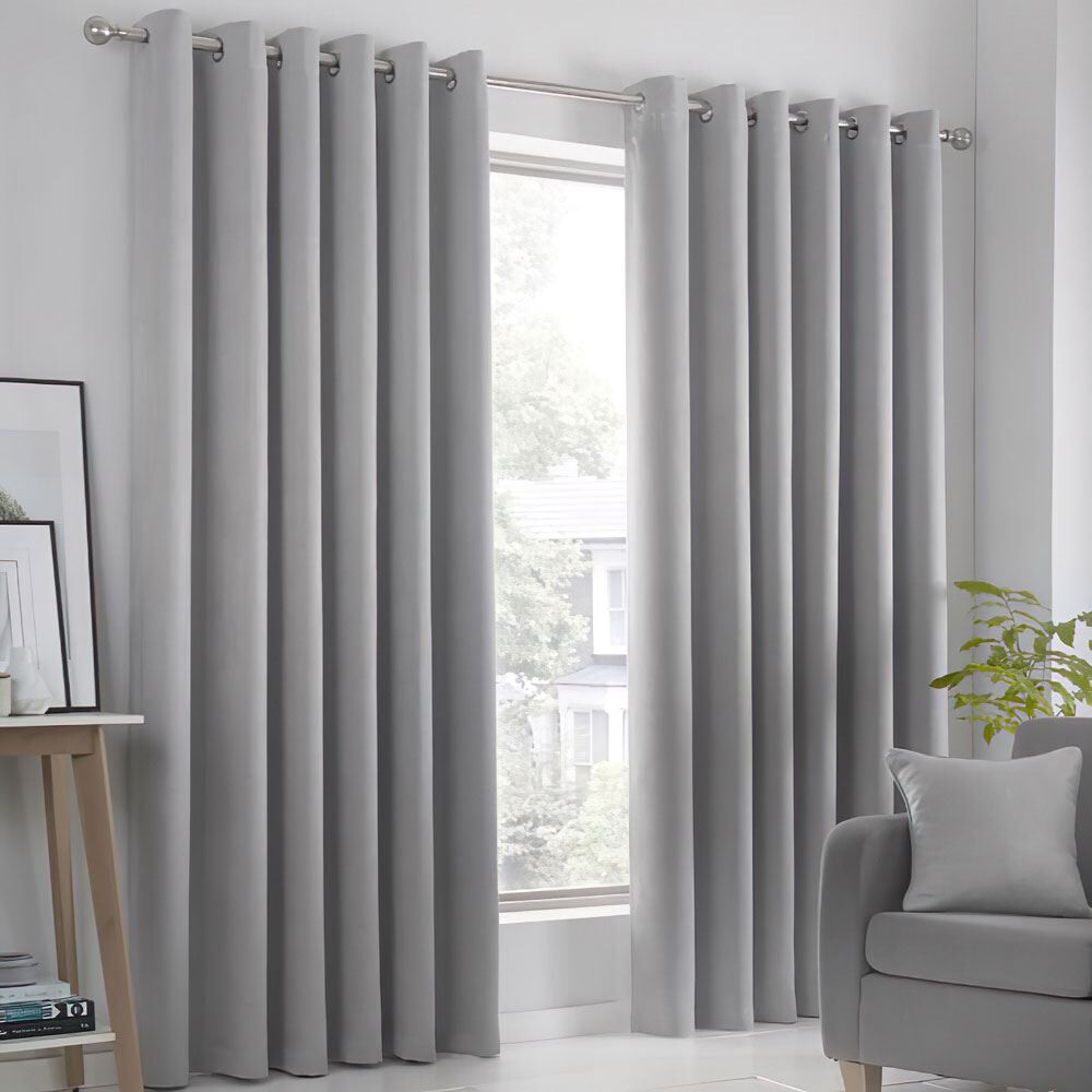 Fusion Strata Woven Eyelet Lined Curtains