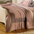Riva Home Romantica Embellished Satin Quilted Throw, Heather, 150 x 200 Cm