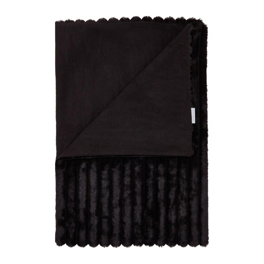 Catherine Lansfield Cosy Ribbed Faux Fur Soft Touch Throw
