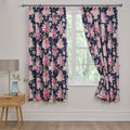 Dreams & Drapes Kirsten Floral Print Lined Pencil Pleat Curtains, Pink/Blue, 66 x 72 Inch