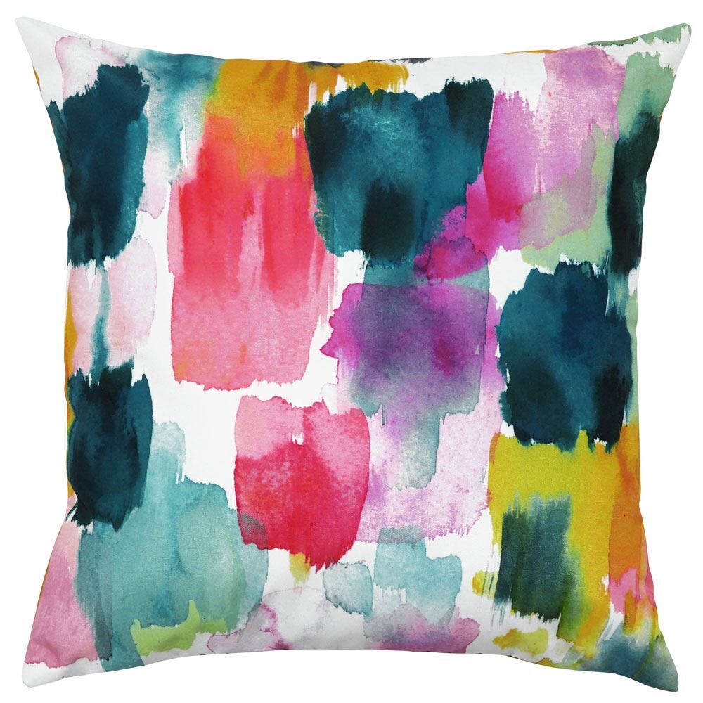 Evans Lichfield Watercolours Outdoor Cushion Cover, Ochre, 43 x 43 Cm