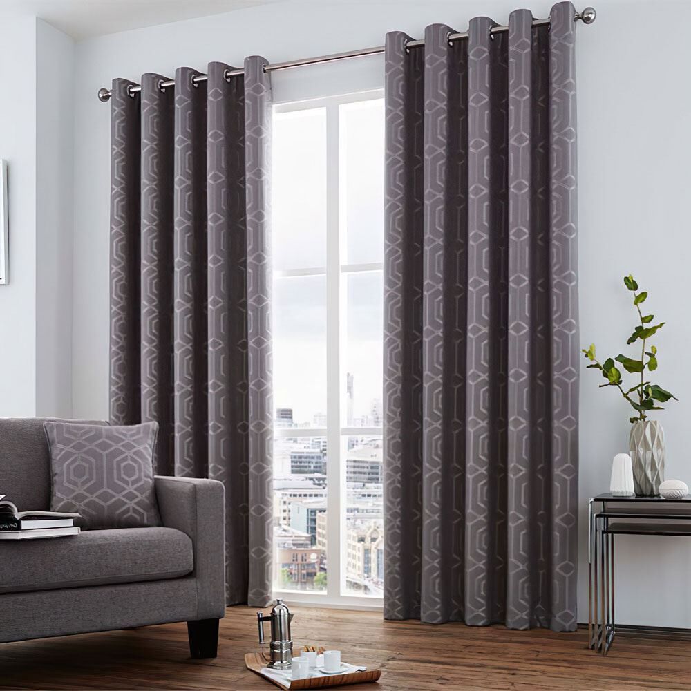 Curtina Camberwell Print Eyelet Lined Curtains