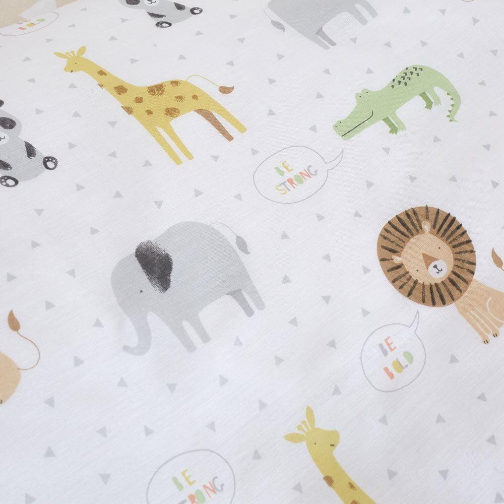 Catherine Lansfield Roarsome Animals Print Lined Blackout Eyelet Curtains, Natural, 66 x 72 Inch