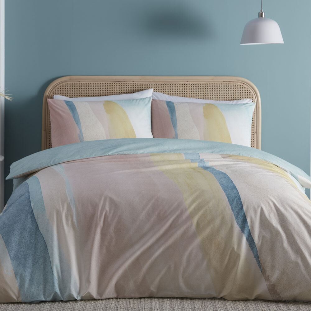 Appletree Style Peyton Watercolour Print 100% Cotton Duvet Cover Set