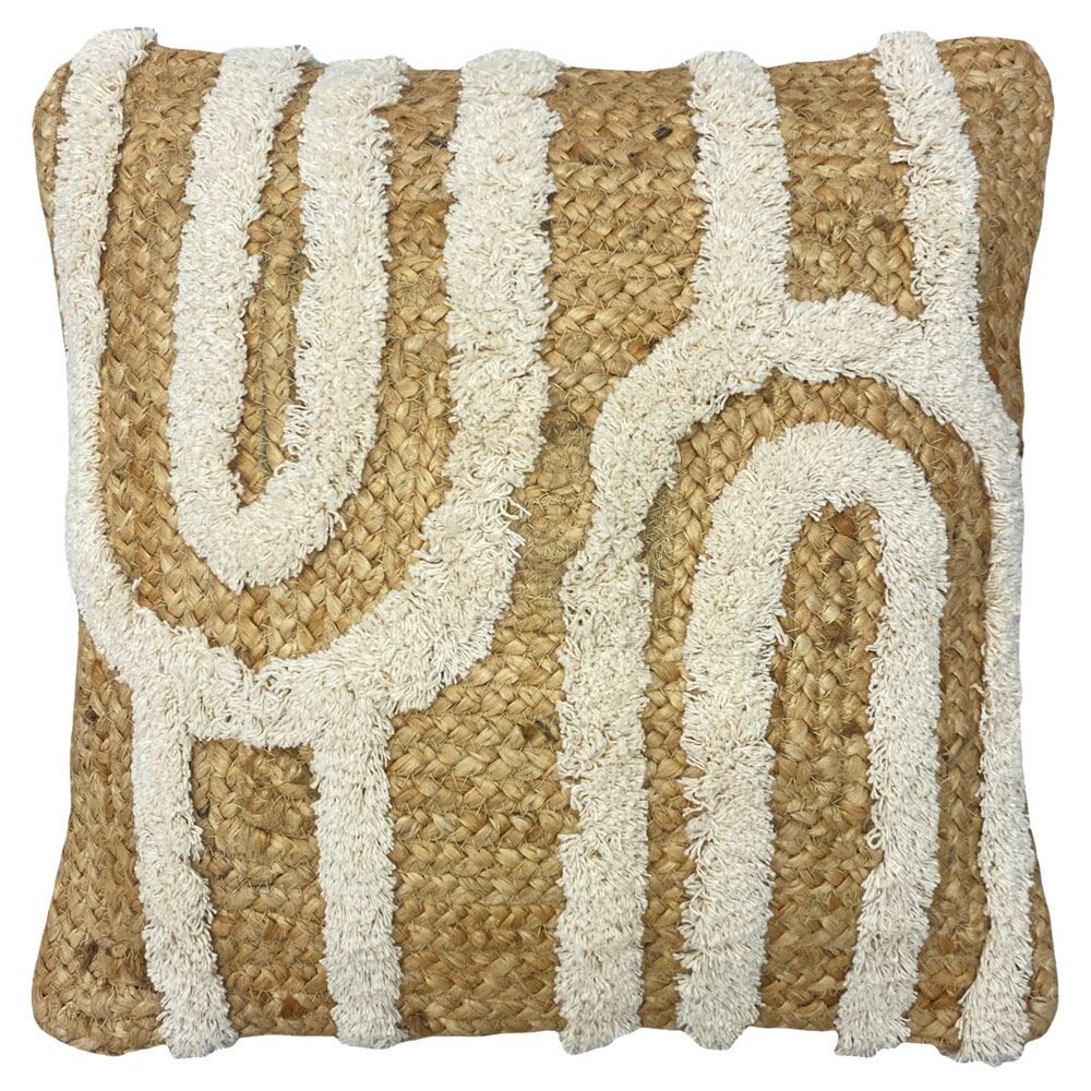 Furn Unio Braided 100% Jute Cushion Cover, Natural, 45 x 45 Cm