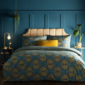 Furn Decora Art Deco Fan Geometric Print Reversible Duvet Cover Set