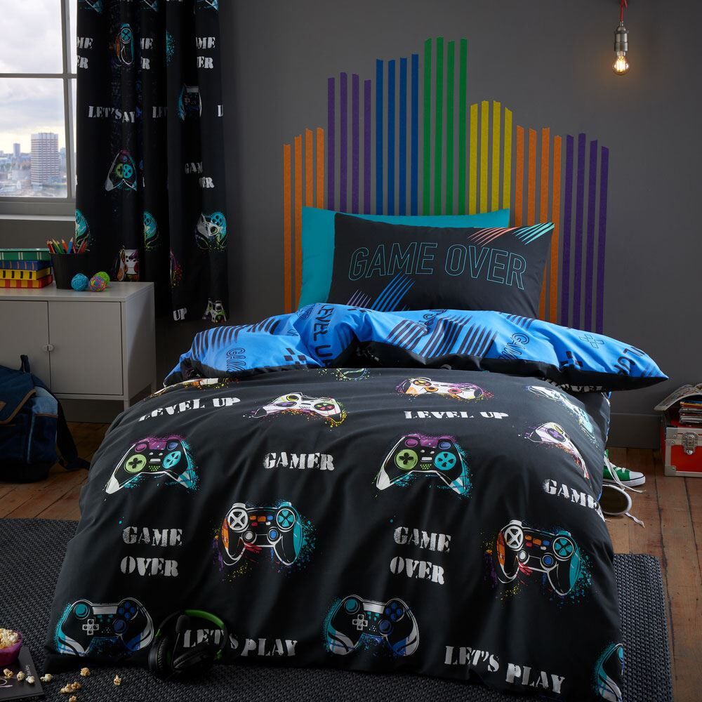 Catherine Lansfield Kids Game Over Reversible Easy Care Duvet Cover Set