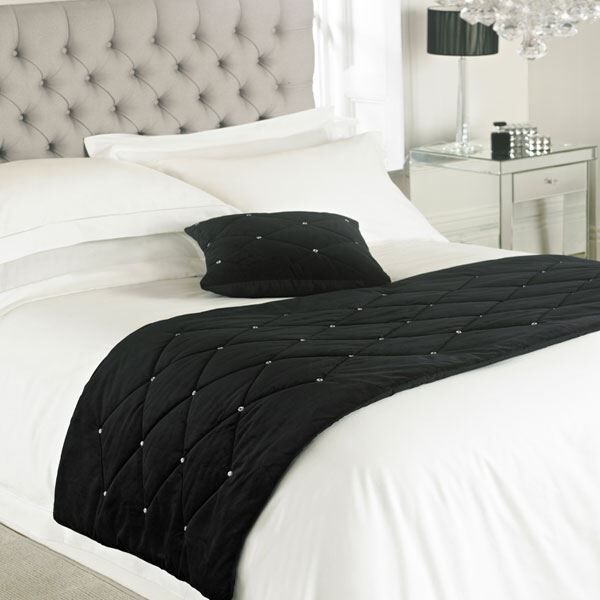 Riva Paoletti New Diamante Quilted Bed Runner, 70 x 220 Cm